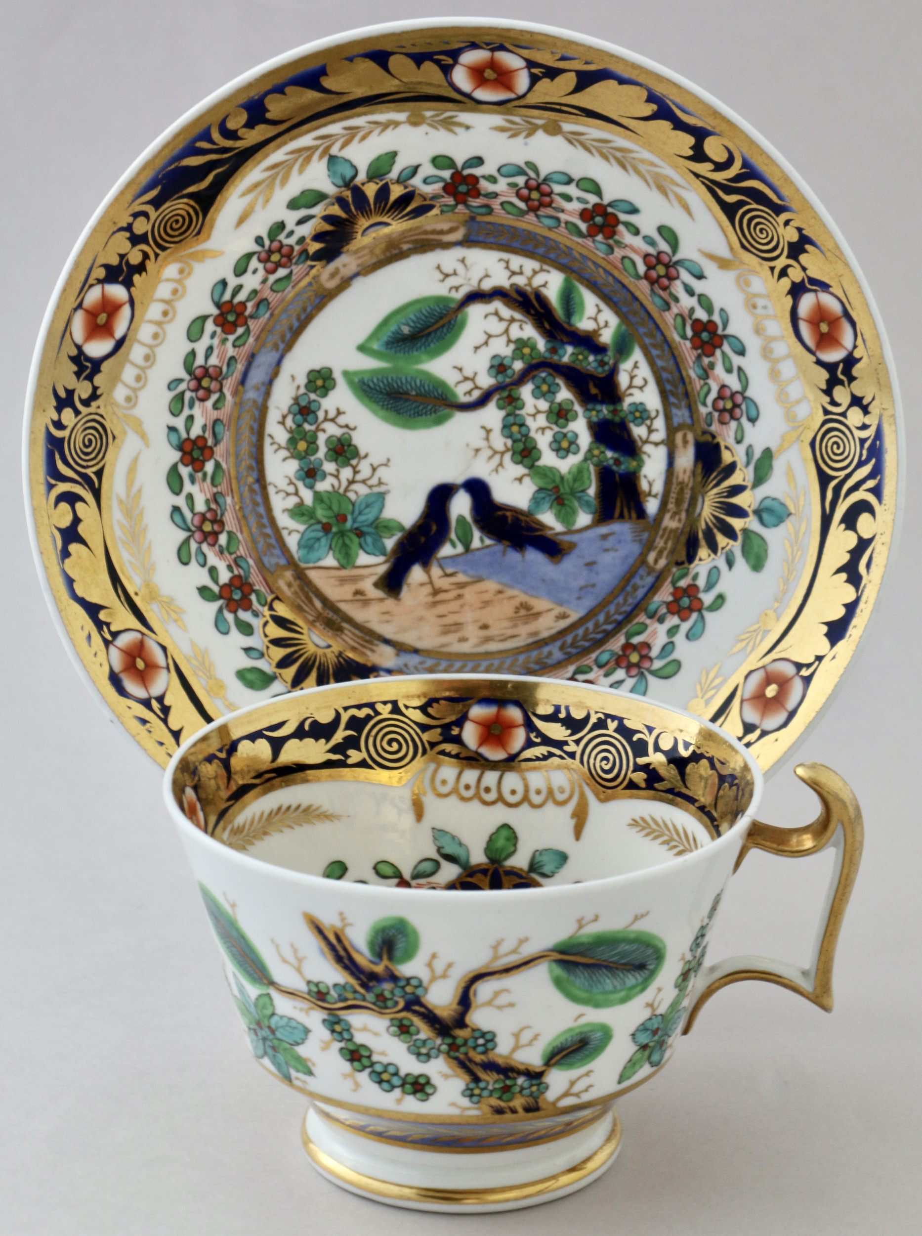 Spode richly decorated Imari-style cup & saucer, 1817 - Cotswold 